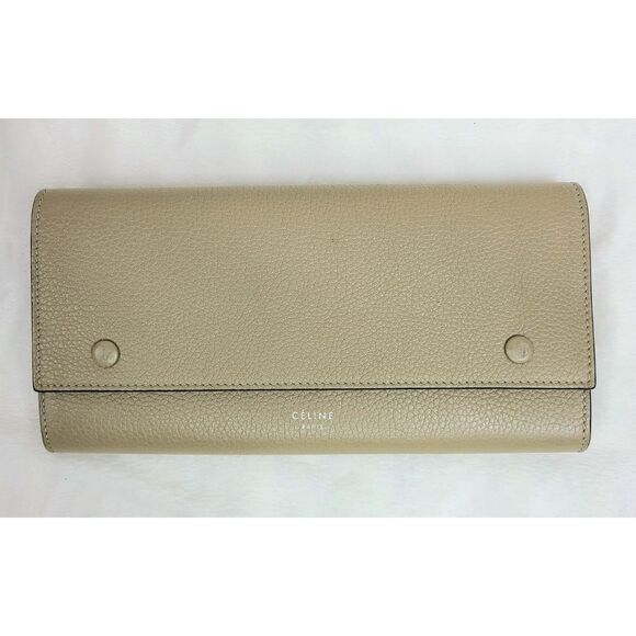 Celine| Drummed Calfskin Large Multifunction Flap Wallet Dune| Women's Wallet - Picture 1 of 13